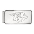 Sterling Silver Rhodium-plated NHL LogoArt Nashville Predators Money Clip