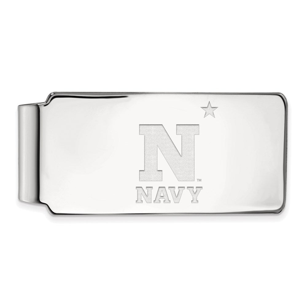 10k White Gold LogoArt US Naval Academy Money Clip