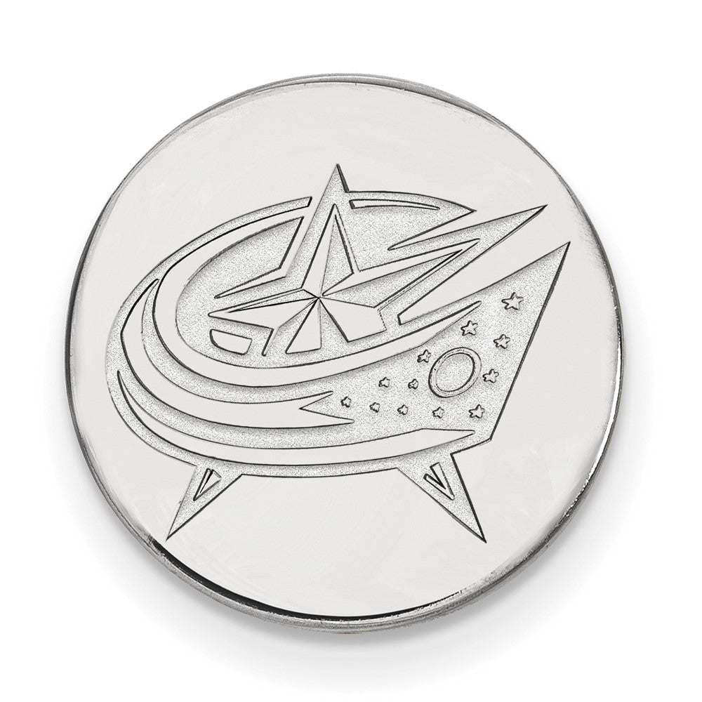 Sterling Silver Rhodium-plated NHL LogoArt Columbus Blue Jackets Lapel Pin