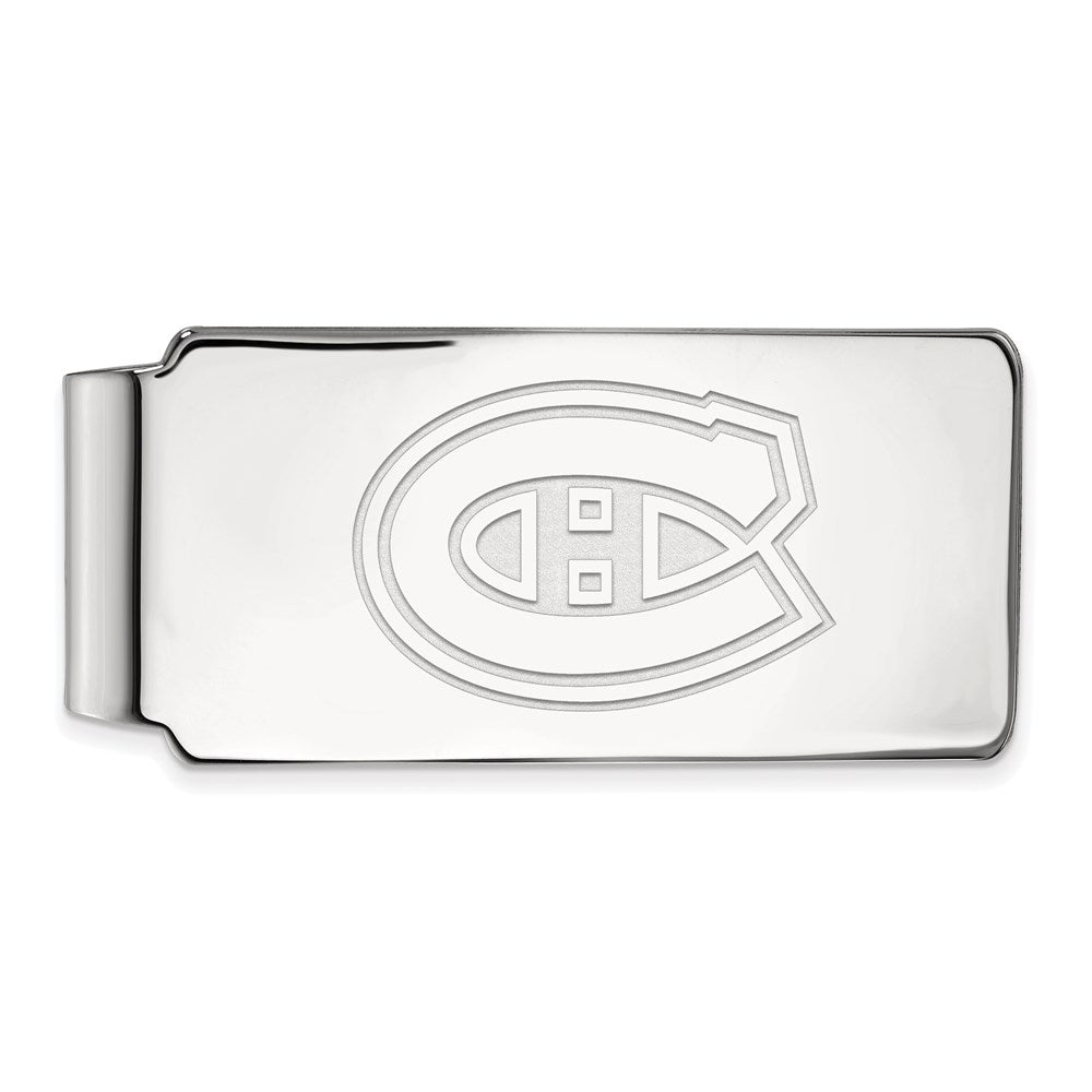 Sterling Silver Rhodium-plated NHL LogoArt Montreal Canadiens Money Clip
