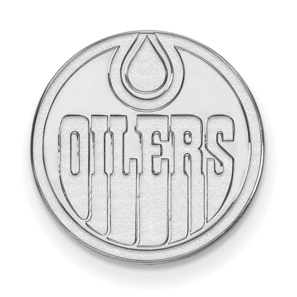 14k White Gold NHL LogoArt Edmonton Oilers Lapel Pin