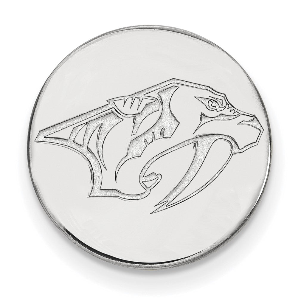 14k White Gold NHL LogoArt Nashville Predators Lapel Pin
