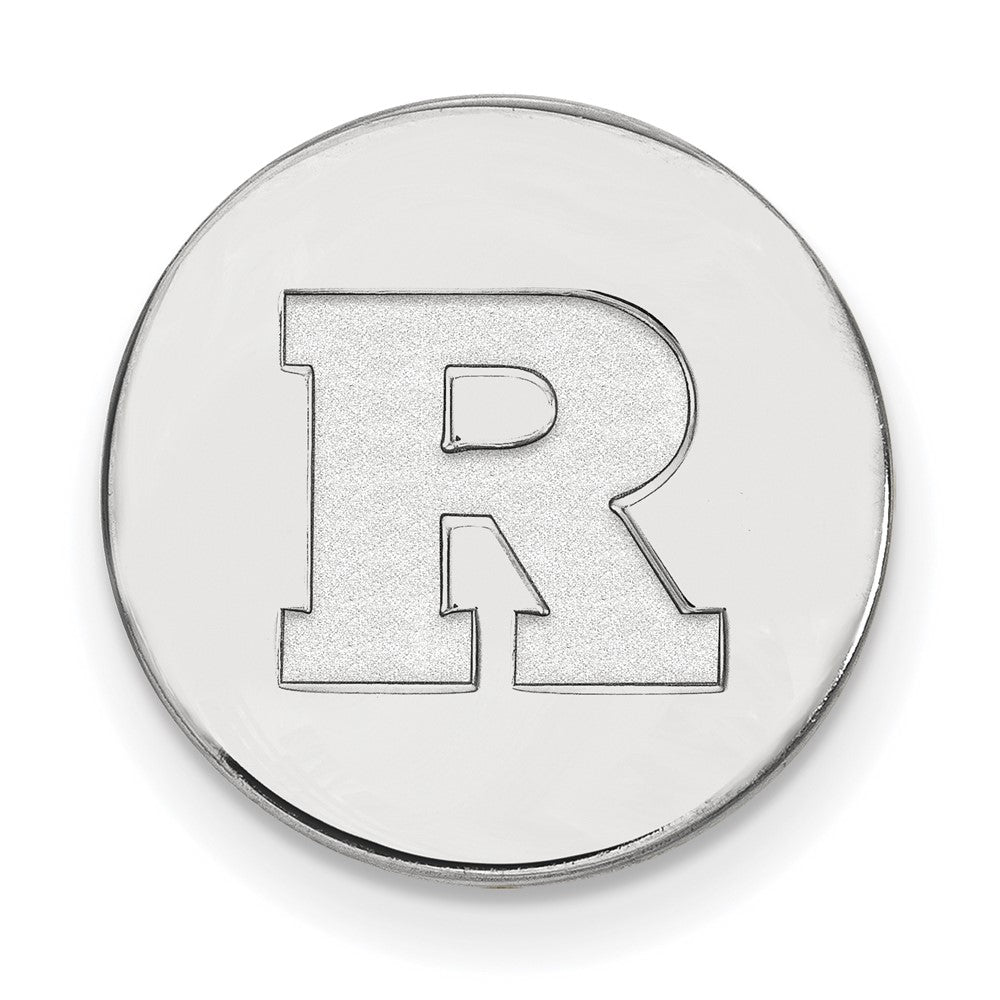 14k White Gold LogoArt Rutgers University Letter R Lapel Pin