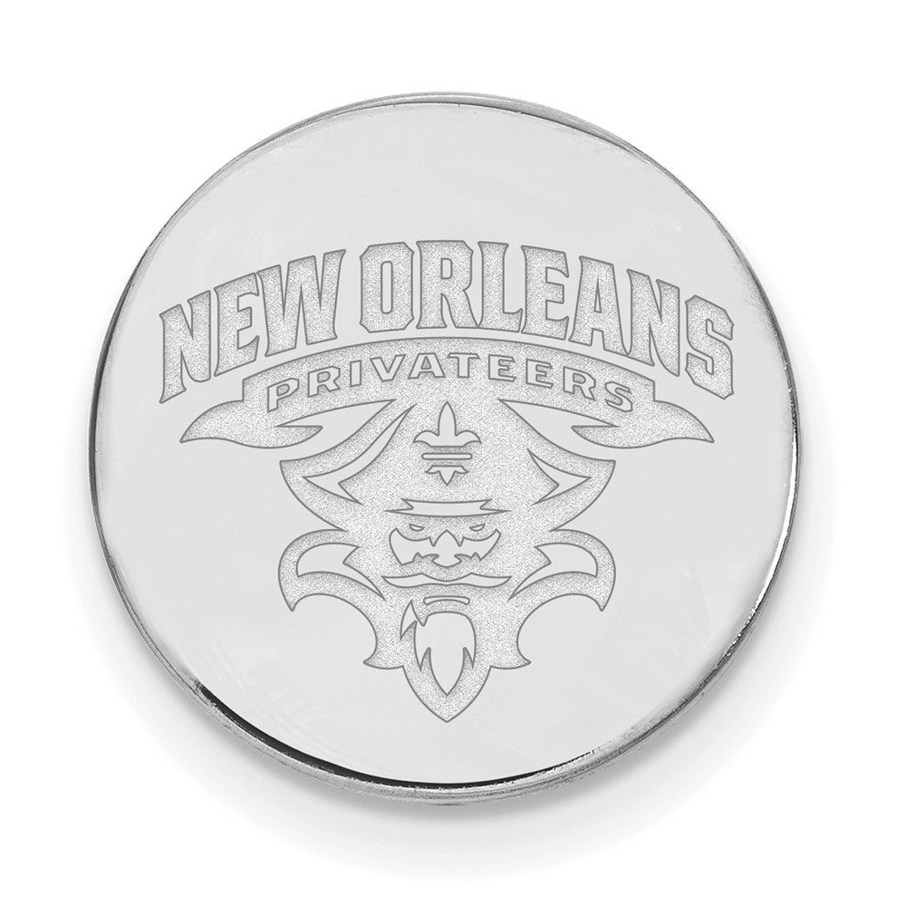 Sterling Silver Rhodium-plated LogoArt University of New Orleans U-N-O Lapel Pin