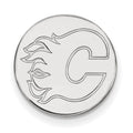 Sterling Silver Rhodium-plated NHL LogoArt Calgary Flames Lapel Pin