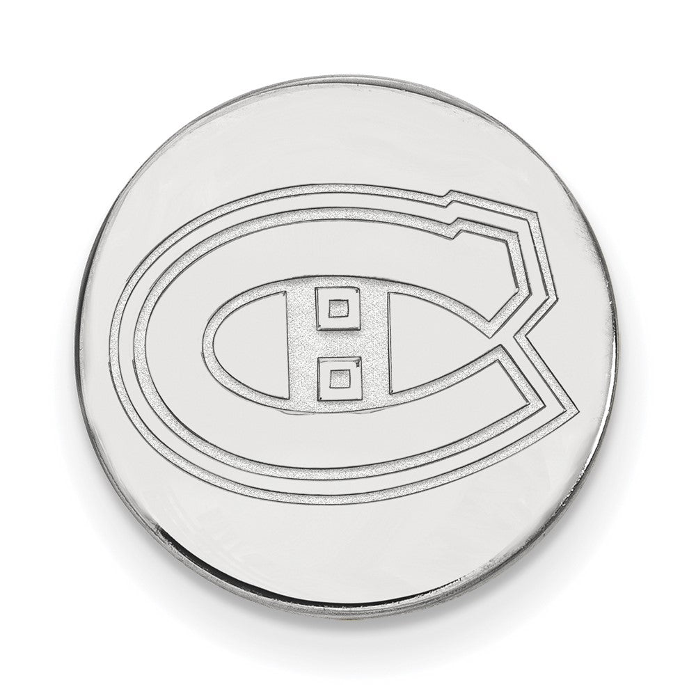 Sterling Silver Rhodium-plated NHL LogoArt Montreal Canadiens Lapel Pin