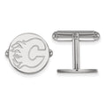 Sterling Silver Rhodium-plated NHL LogoArt Calgary Flames Cuff Links