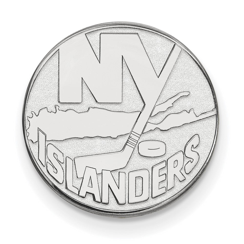 14k White Gold NHL LogoArt New York Islanders Lapel Pin