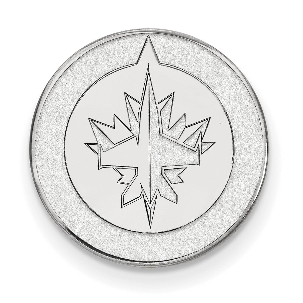 14k White Gold NHL LogoArt Winnipeg Jets Lapel Pin