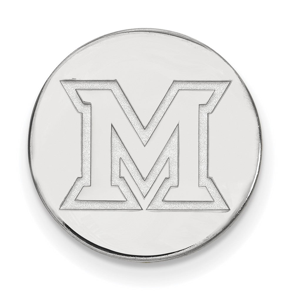 14k White Gold LogoArt Miami University Ohio Letter M Lapel Pin
