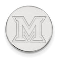 Sterling Silver Rhodium-plated LogoArt Miami University Ohio Letter M Lapel Pin