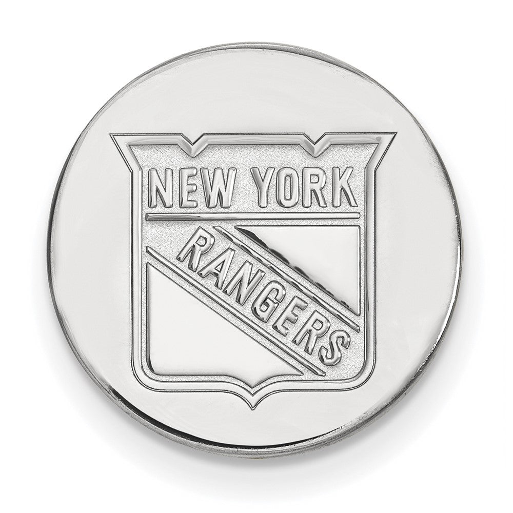 14k White Gold NHL LogoArt New York Rangers Lapel Pin