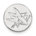 Sterling Silver Rhodium-plated NHL LogoArt San Jose Sharks Lapel Pin