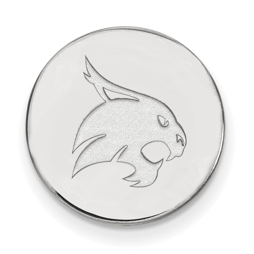 14k White Gold LogoArt Texas State University Bobcat Lapel Pin