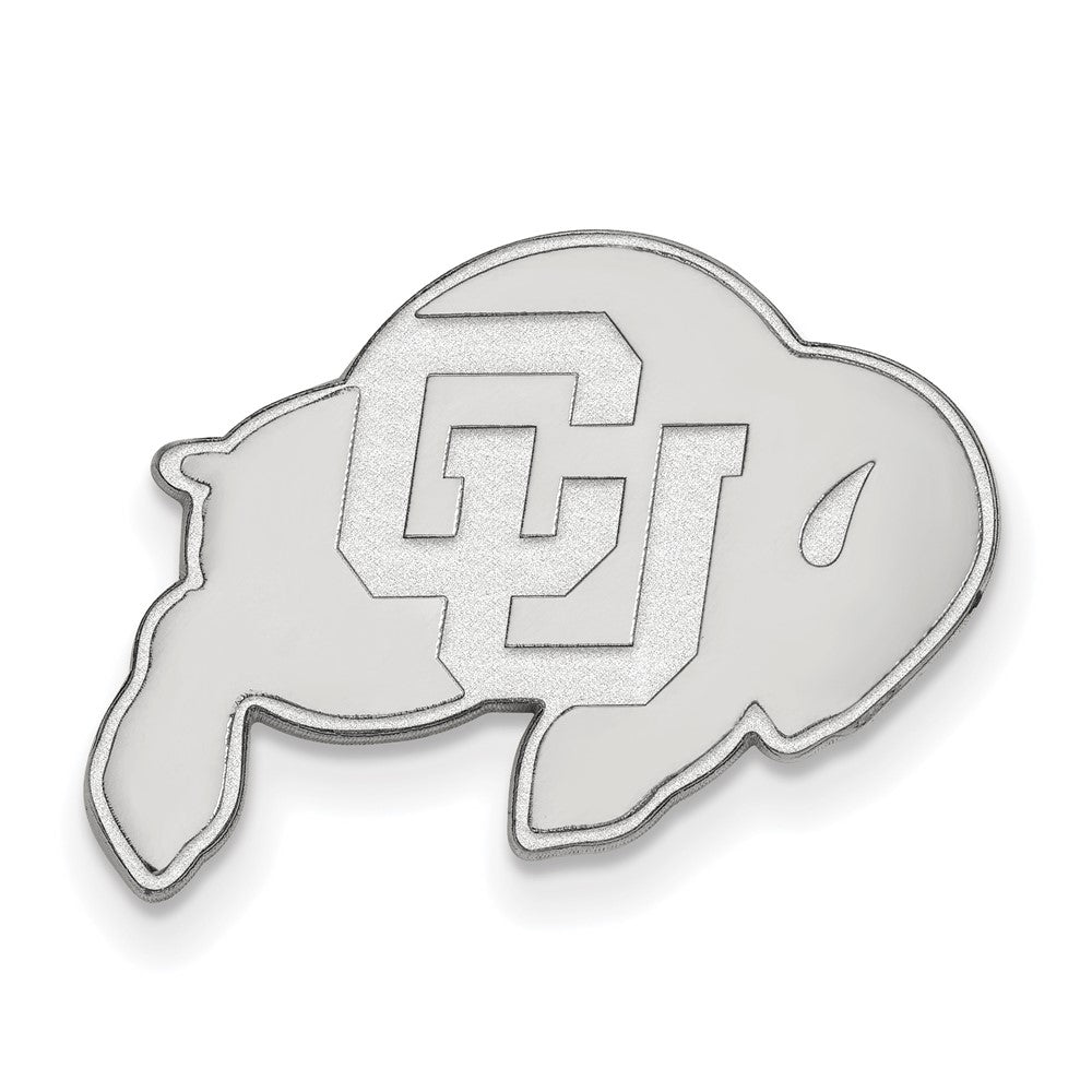 Sterling Silver Rhodium-plated LogoArt University of Colorado Buffalo Lapel Pin