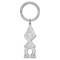 Sterling Silver Rh-plated LogoArt Alpha Chi Omega Key Chain