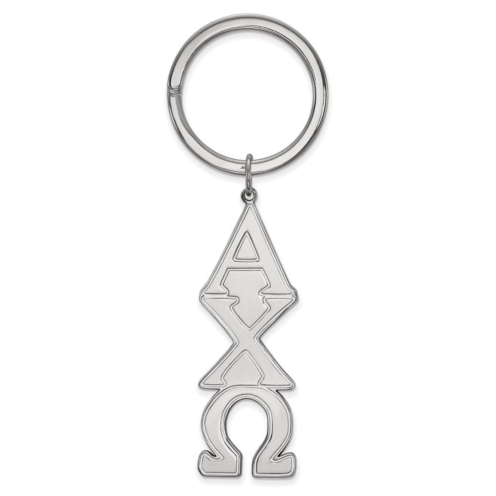 Sterling Silver Rh-plated LogoArt Alpha Chi Omega Key Chain