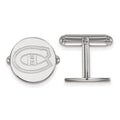 Sterling Silver Rhodium-plated NHL LogoArt Montreal Canadiens Cuff Links