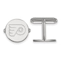 Sterling Silver Rhodium-plated NHL LogoArt Philadelphia Flyers Cuff Links