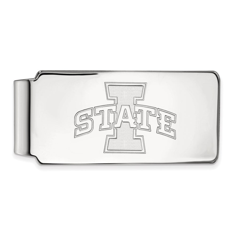 Sterling Silver Rhodium-plated LogoArt Iowa State University Money Clip
