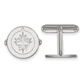 Sterling Silver Rhodium-plated NHL LogoArt Winnipeg Jets Cuff Links