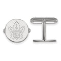 Sterling Silver Rhodium-plated NHL LogoArt Toronto Maple Leafs Cuff Links