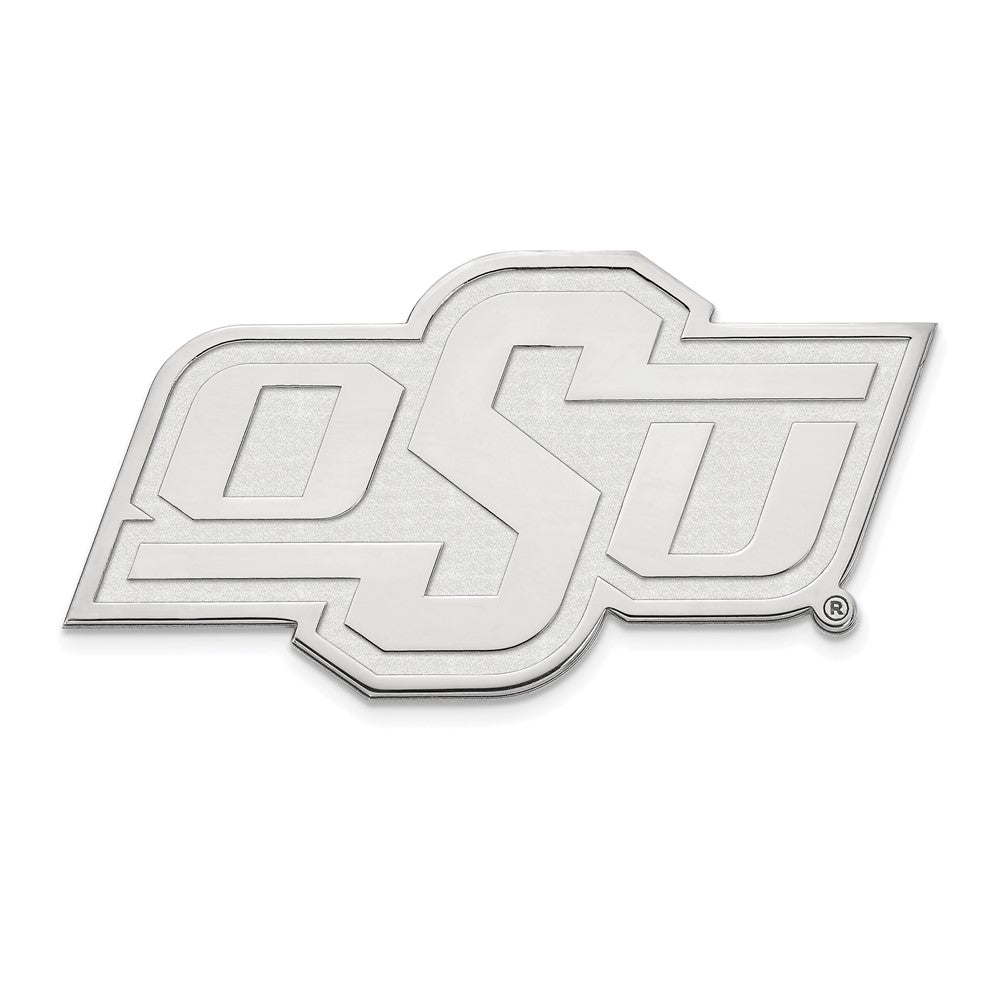 Sterling Silver Rhodium-plated LogoArt Oklahoma State University O-S-U Lapel Pin