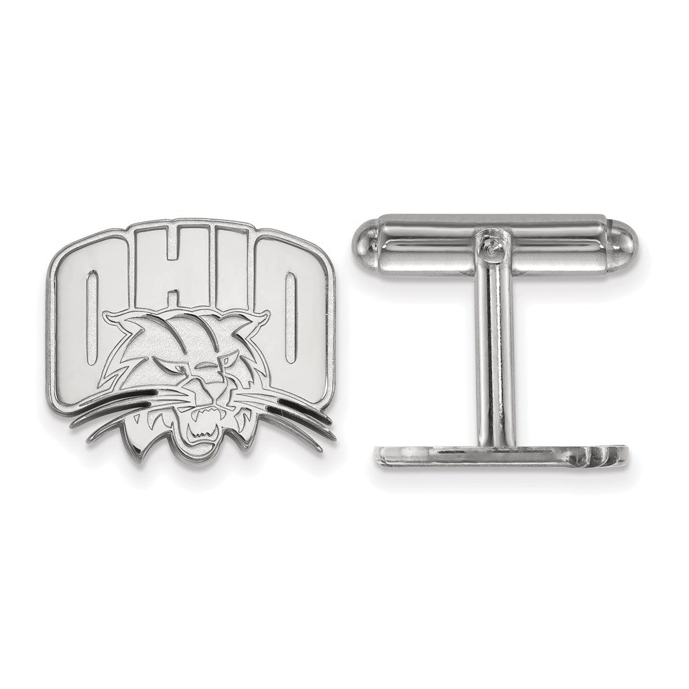 Sterling Silver Rhodium-plated LogoArt Ohio University Cuff Links