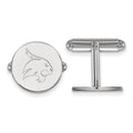 Sterling Silver Rhodium-plated LogoArt Texas State University Bobcat Cuff Links