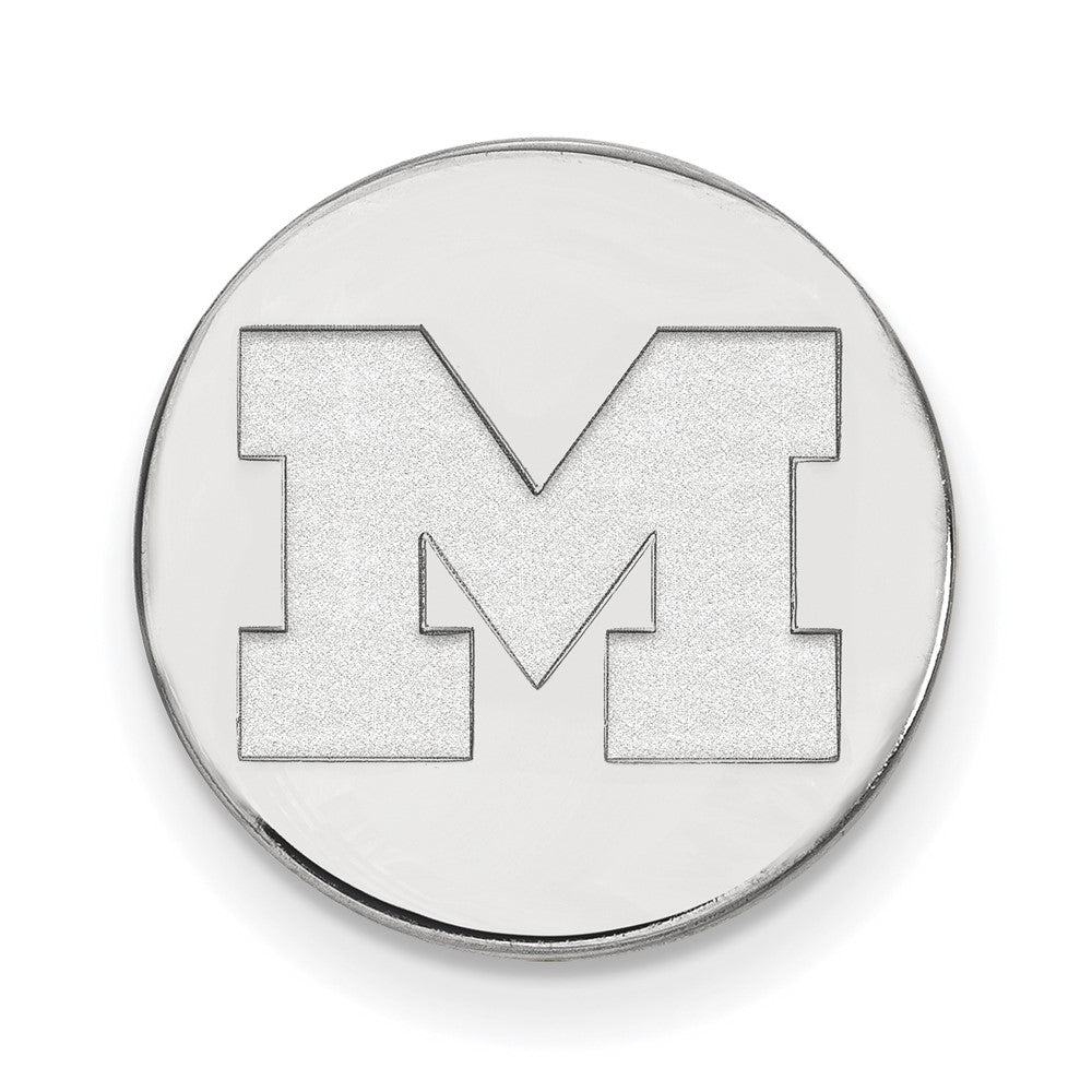 14k White Gold LogoArt University of Michigan Letter M Lapel Pin