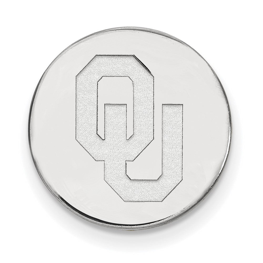 Sterling Silver Rhodium-plated LogoArt University of Oklahoma O-U Tie Tac