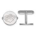 Sterling Silver Rhodium-plated NHL LogoArt Minnesota Wild Cuff Links