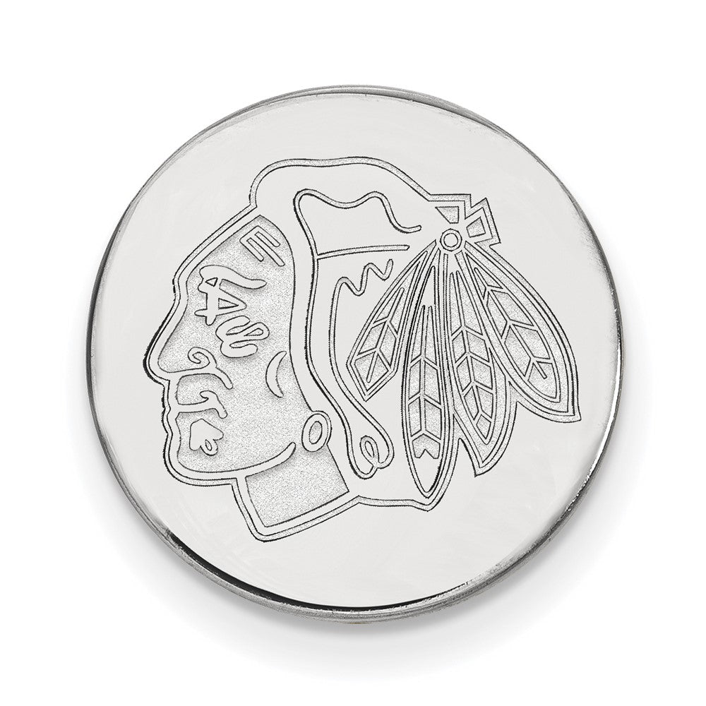 14k White Gold NHL LogoArt Chicago Blackhawks Lapel Pin