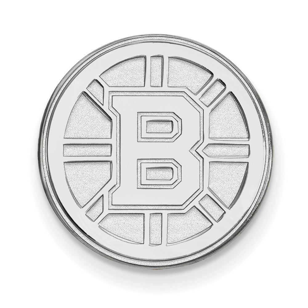 14k White Gold NHL LogoArt Boston Bruins Lapel Pin