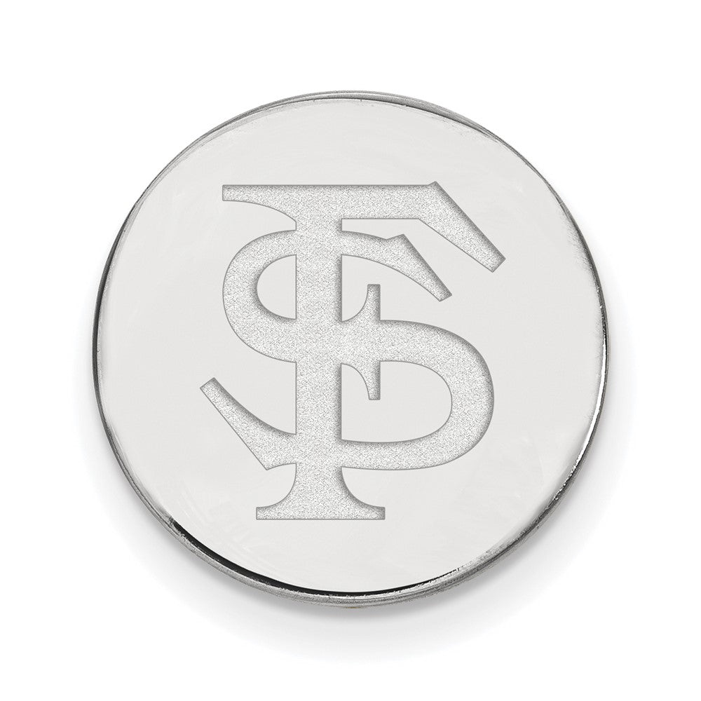 Sterling Silver Rhodium-plated LogoArt Florida State University F-S Lapel Pin