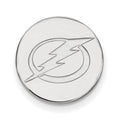 Sterling Silver Rhodium-plated NHL LogoArt Tampa Bay Lightning Lapel Pin