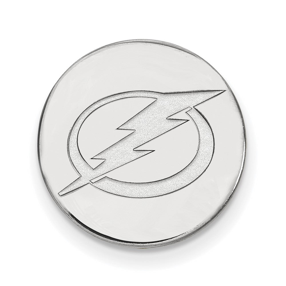 Sterling Silver Rhodium-plated NHL LogoArt Tampa Bay Lightning Lapel Pin