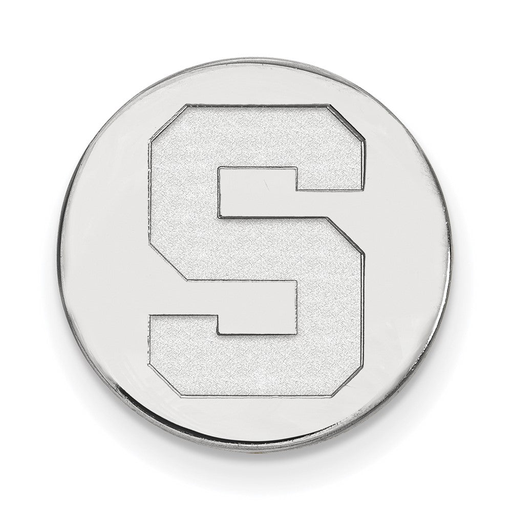 14k White Gold LogoArt Michigan State University Letter S Lapel Pin