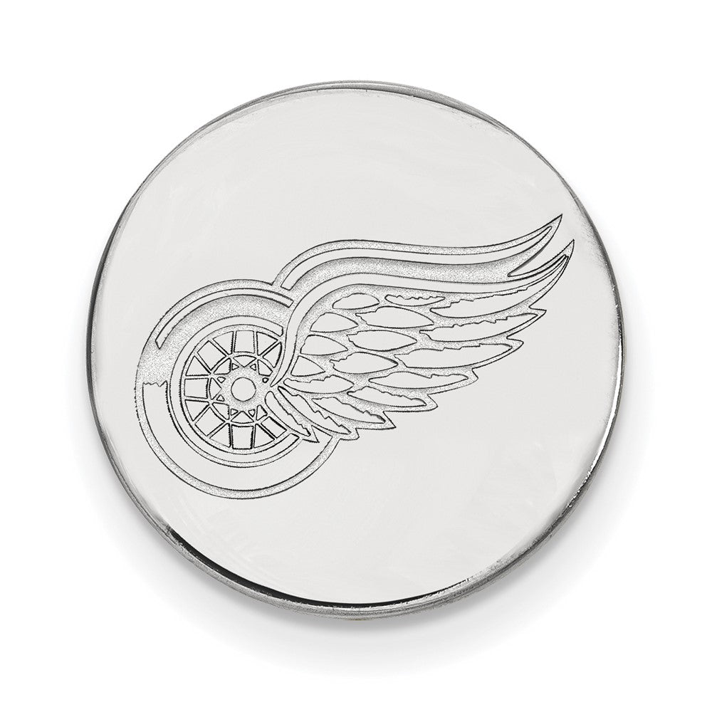 Sterling Silver Rhodium-plated NHL LogoArt Detroit Red Wings Lapel Pin