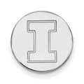 Sterling Silver Rhodium-plated LogoArt University of Illinois Letter I Lapel Pin