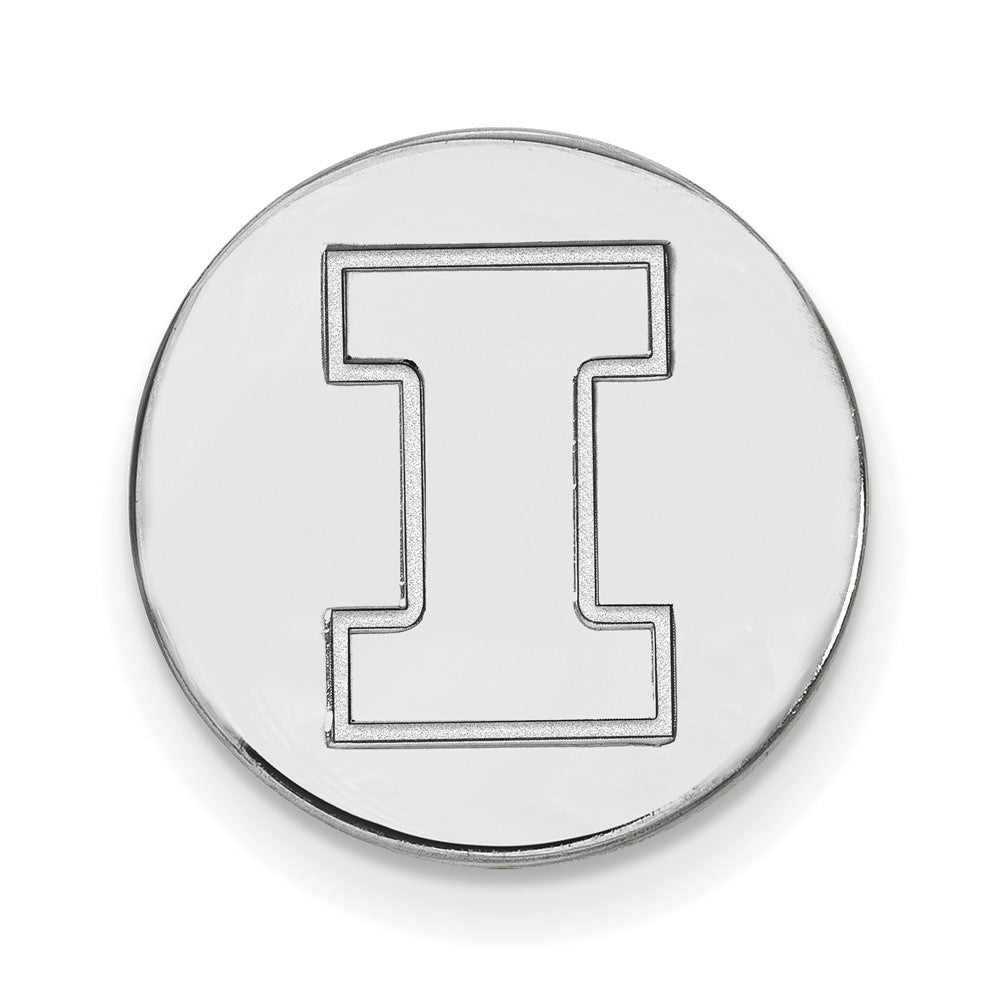 Sterling Silver Rhodium-plated LogoArt University of Illinois Letter I Lapel Pin