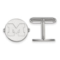 Sterling Silver Rhodium-plated LogoArt University of Michigan Letter M Cuff Links