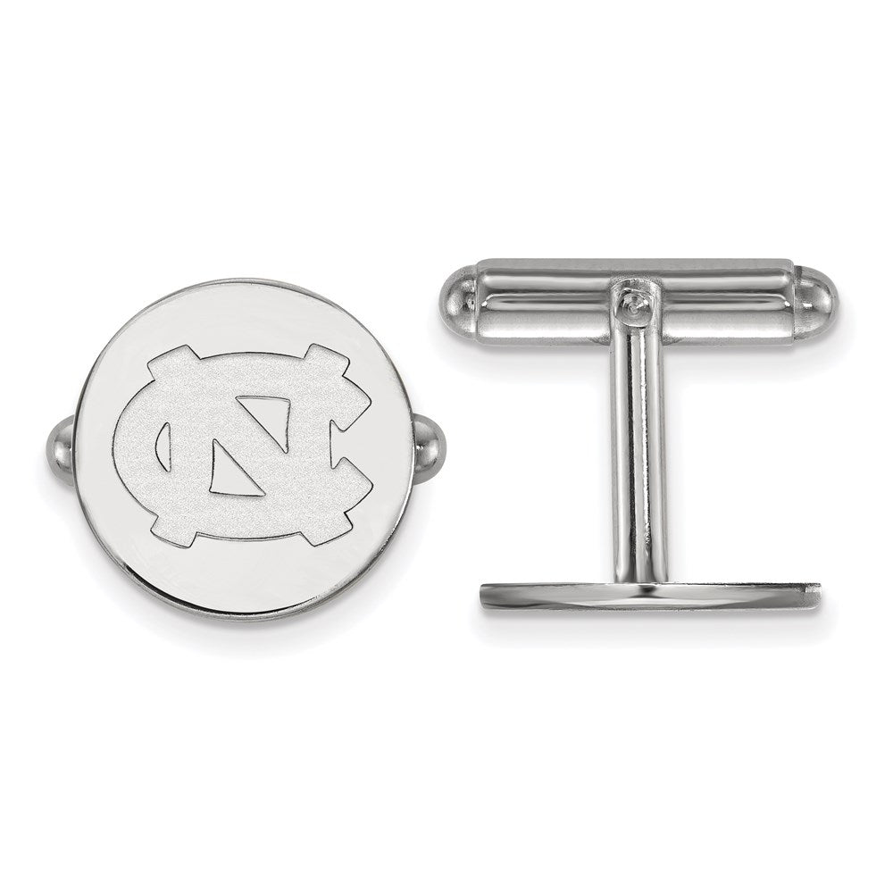 Sterling Silver Rhodium-plated LogoArt University of North Carolina N-C Cuff Links