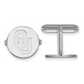 Sterling Silver Rhodium-plated LogoArt University of Oklahoma O-U Cuff Links