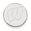 14k White Gold LogoArt University of Wisconsin Letter W Lapel Pin