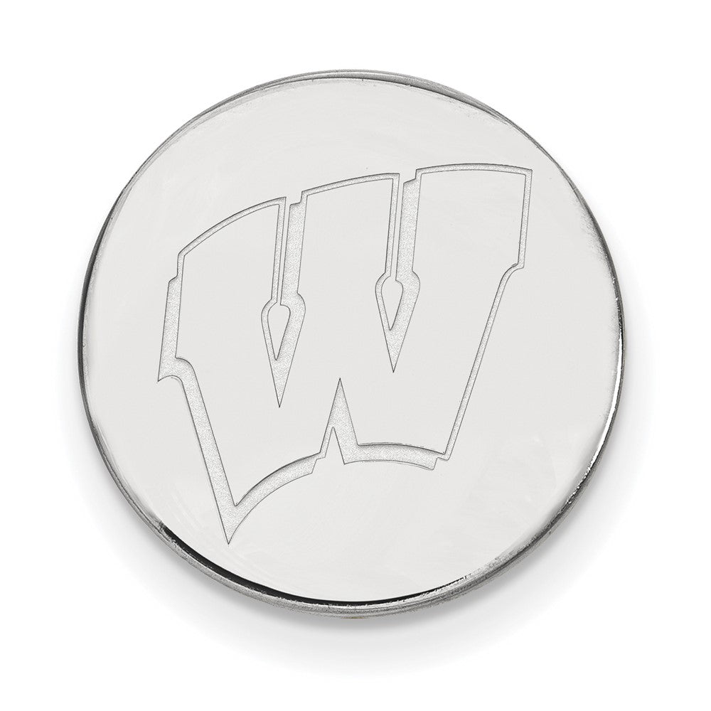 14k White Gold LogoArt University of Wisconsin Letter W Lapel Pin