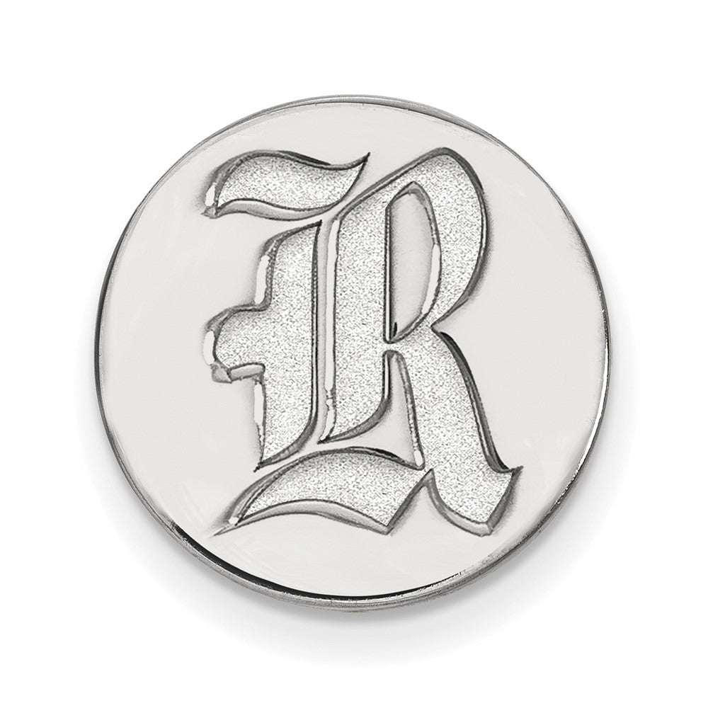 14k White Gold LogoArt Rice University Letter R Lapel Pin