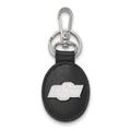 SS Rh-p LogoArt Oklahoma State University Black Leather Oval Key Ch