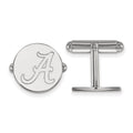 Sterling Silver Rhodium-plated LogoArt University of Alabama Letter A Cuff Links