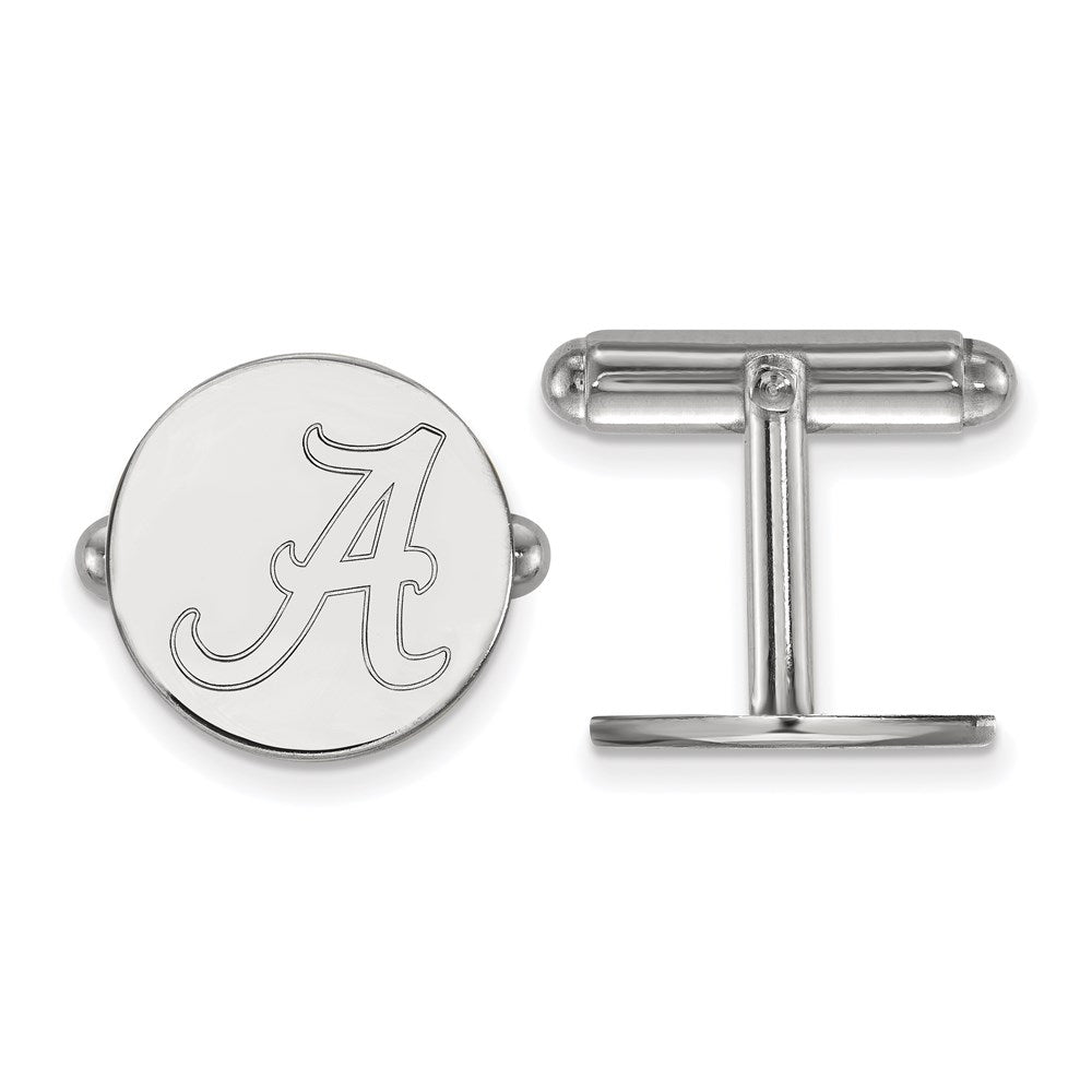 Sterling Silver Rhodium-plated LogoArt University of Alabama Letter A Cuff Links